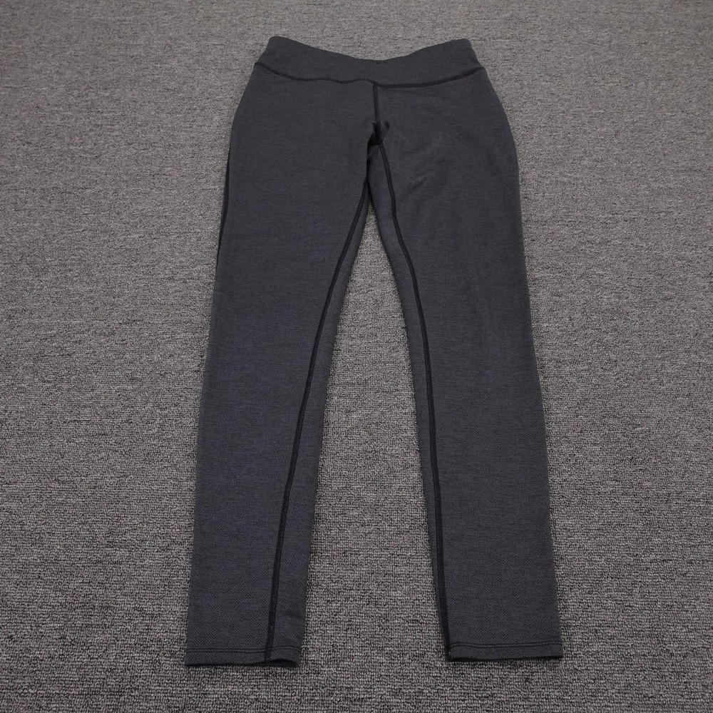 Title Nine Leggings Womens Medium Gray Herringbone Mid Rise Ankle Knit Yoga